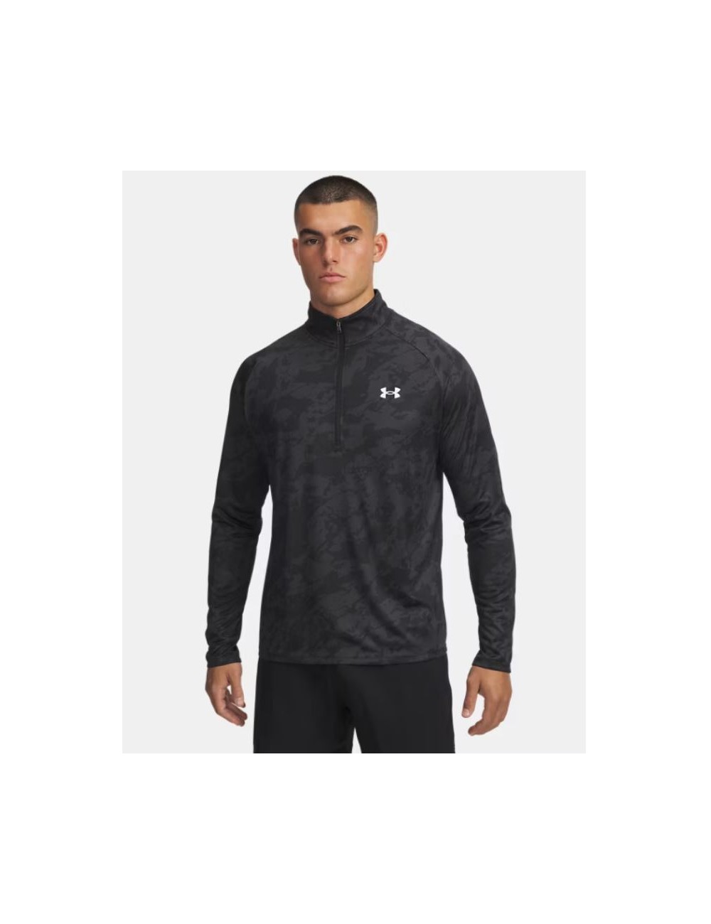 HAUT MANCHES LONGUES 1/4 ZIP UA TECH 2.0 NOIR/ARMY