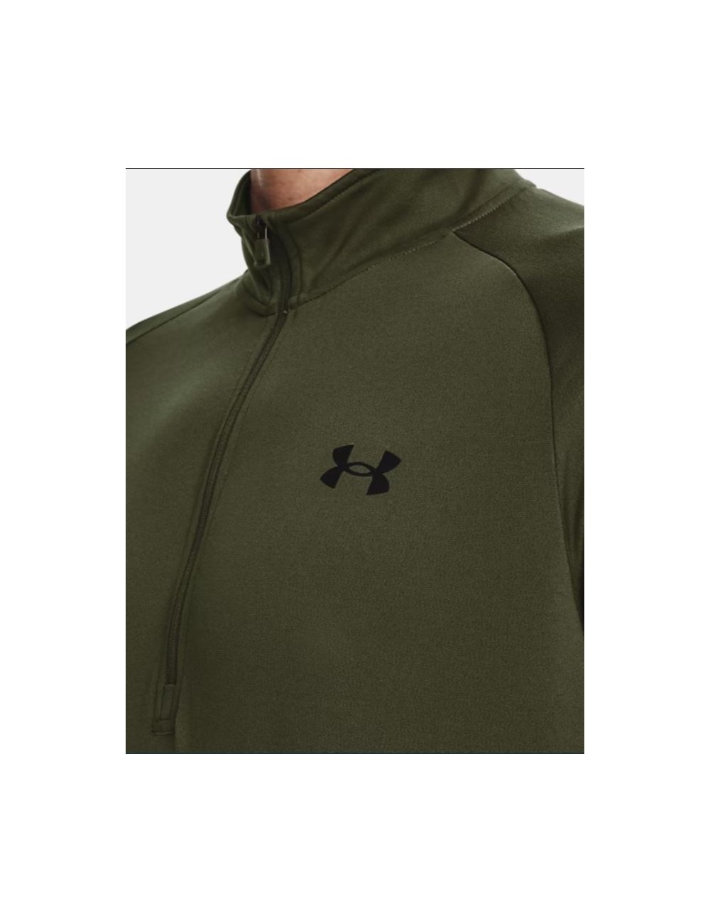 HAUT MANCHES LONGUES 1/4 ZIP UA TECH 2.0 KAKI