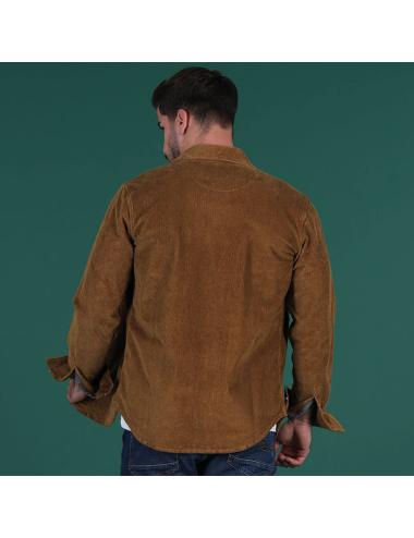 SURCHEMISE VELOURS RUCKFIELD SELECTED RUGBY MARRON GLACÉ