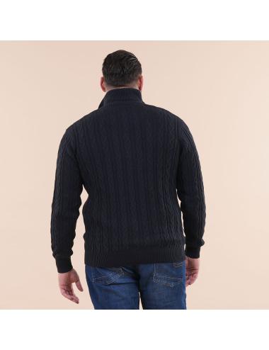 PULL COL MONTANT BLEU MARINE