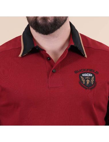 POLO ML ROUGE FONCE