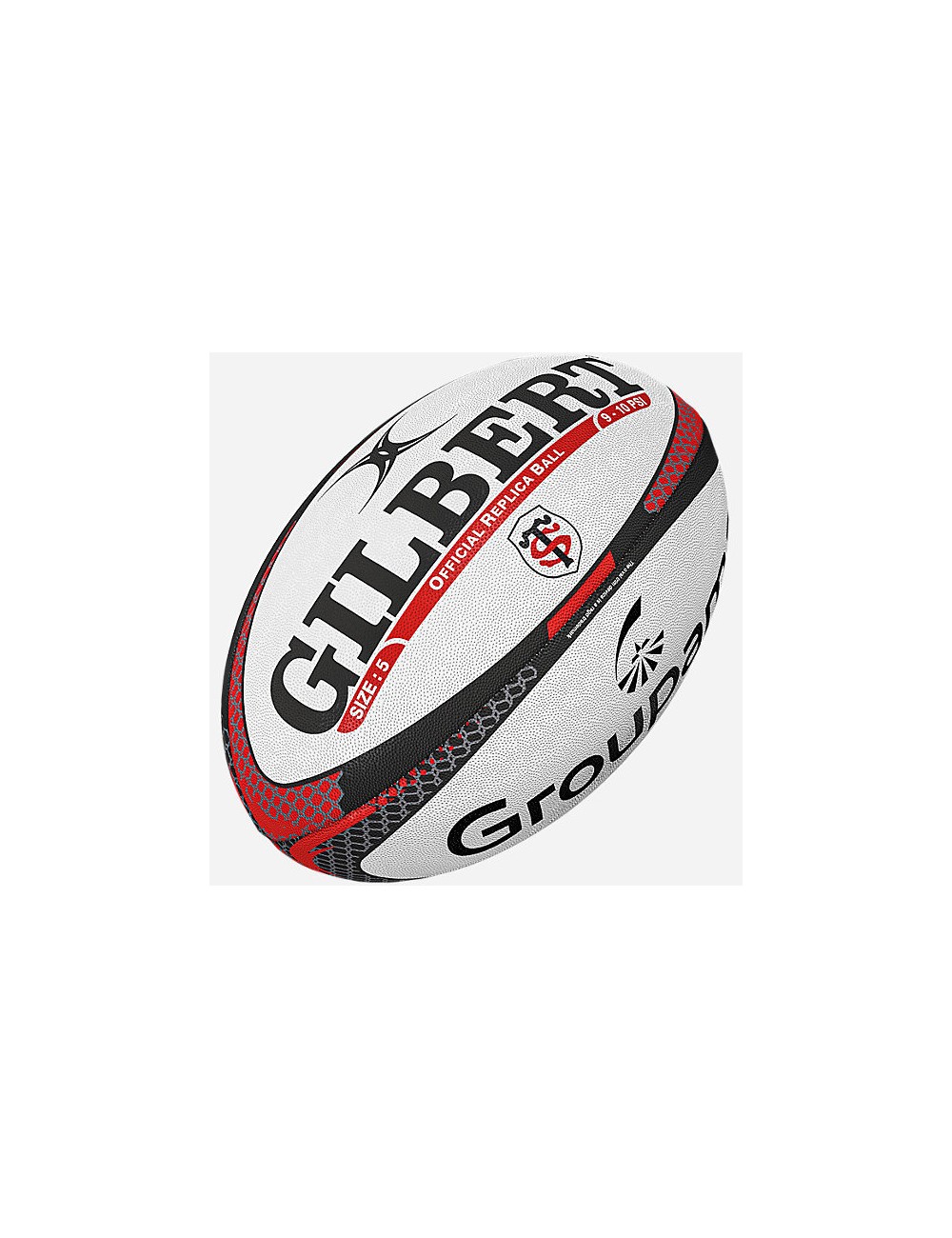 BALLON RUGBY REPLICA STADE TOULOUSAIN GILBERT TAILLE 5