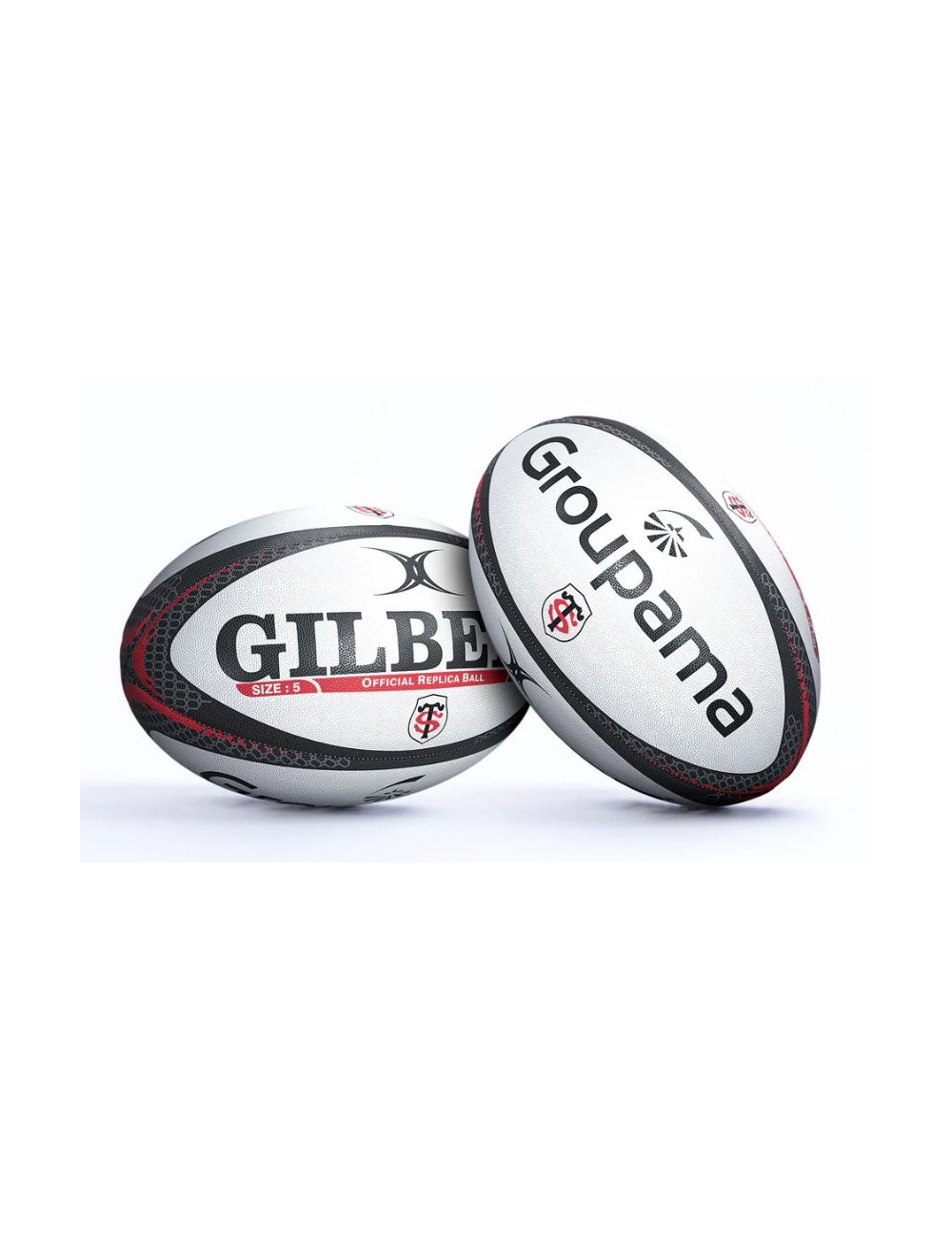 BALLON RUGBY REPLICA STADE TOULOUSAIN GILBERT TAILLE 5