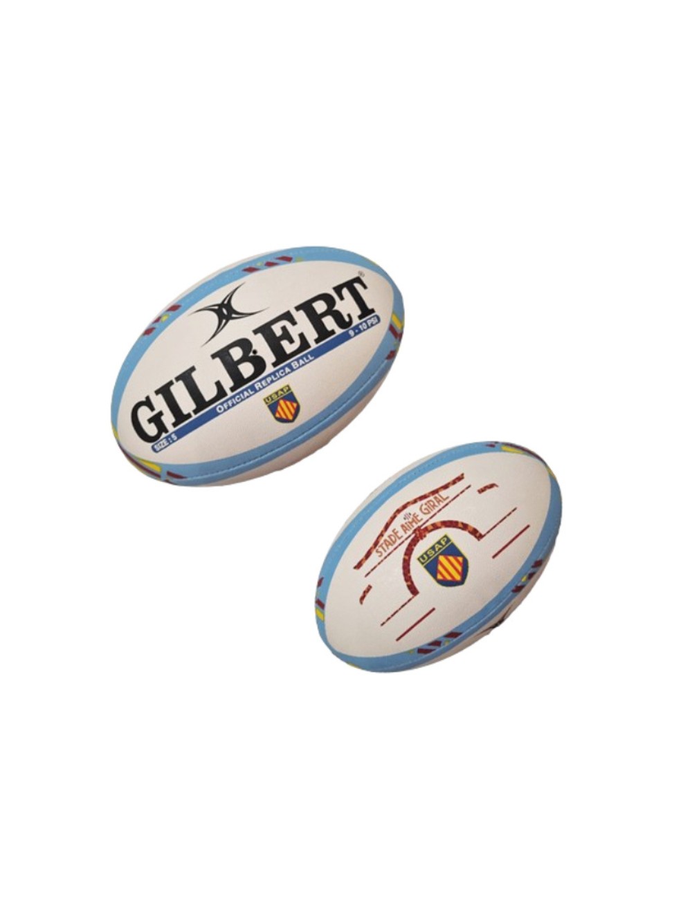 BALLON RUGBY REPLICA USA PERPIGNAN GILBERT TAILLE 5