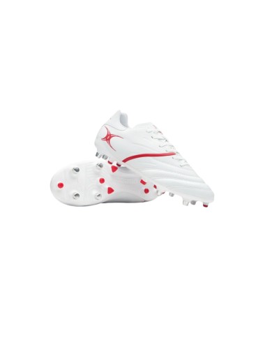 CRAMPONS RUGBY HYBRIDES GILBERT SIDESTEP X20 POWER 6S BLANC/ROUGE