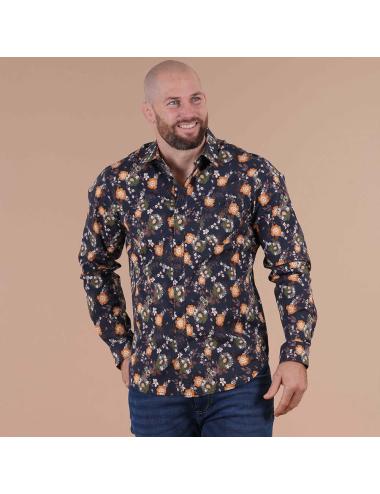 CHEMISE MANCHES LONGUES RUCKFIELD AUTUMN RUGBY CAMP BLEUE MARINE