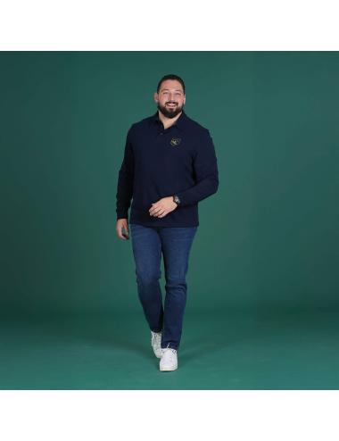 POLO MARINE MANCHES LONGUES RUCKFIELD SELECTED RUGBY