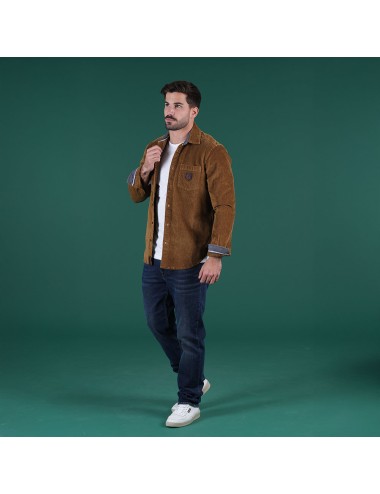 SURCHEMISE VELOURS RUCKFIELD SELECTED RUGBY MARRON GLACÉ