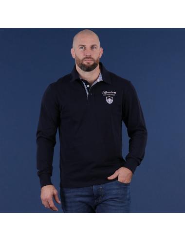 POLO MANCHES LONGUES RUCKFIELD MEMBERS CLUB HOUSE BLEU MARINE