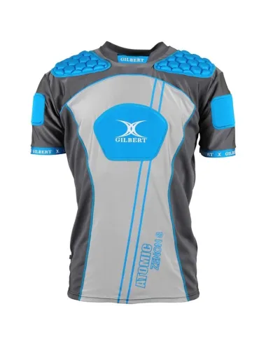 Epauliere rugby Atomic Zenon V2 Gilbert gris bleu argent