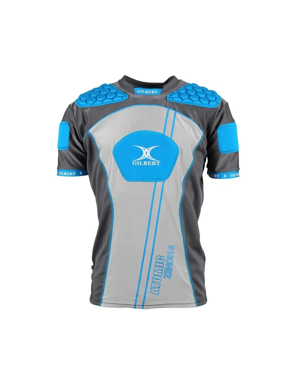 Epauliere rugby Atomic Zenon V2 Gilbert gris bleu argent