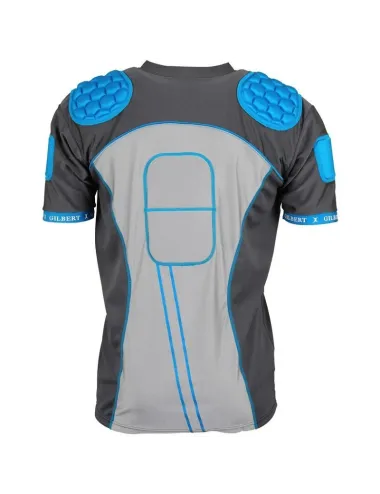 Epauliere rugby Atomic Zenon V2 Gilbert gris bleu argent