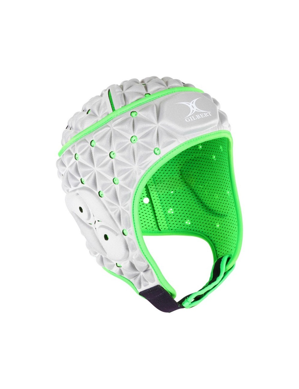 Casque rugby Ignite Gilbert argent vert