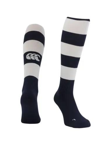 Chaussette rugby Hooped Canterbury marine blanc